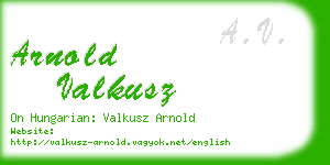 arnold valkusz business card